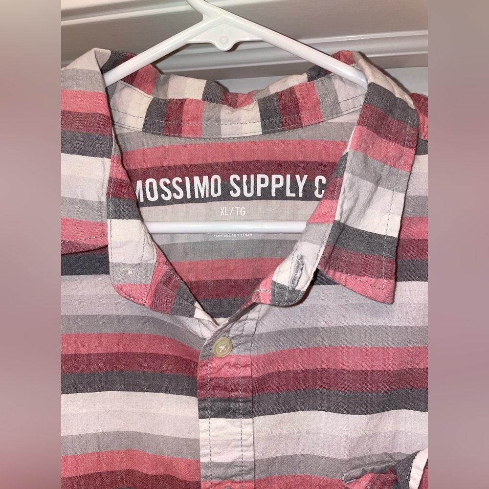 Men’s XL Mossimo Casual Short Sleeve Striped Button-Up Shirt